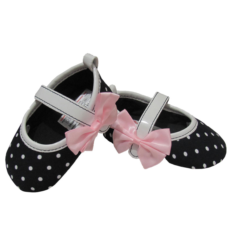 پاپوش کودک طرح پاپیون خالدار رنگ سرمه ای برند کوکالو