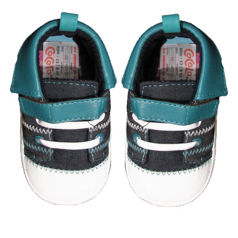 پاپوش کودک طرح یقه دار رنگ سبز آبی برند کوکالو