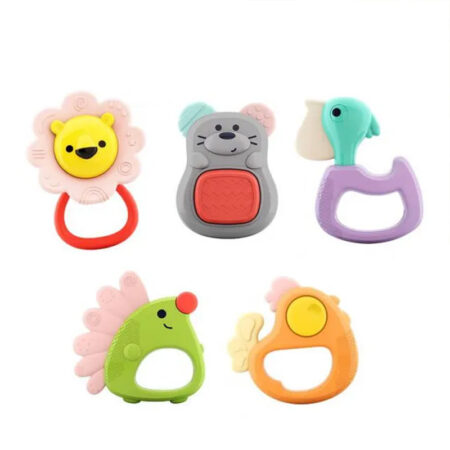 ست جغجغه و دندانگیر ۵ عددی کودک طرح حیوانات 318