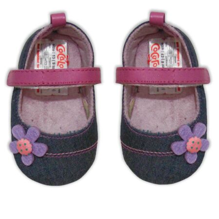 پاپوش کودک دخترانه طرح جین گلدار