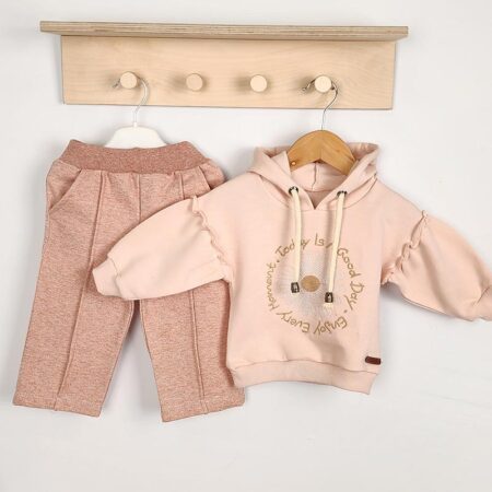 ست هودی و شلوار دورس طرح گل