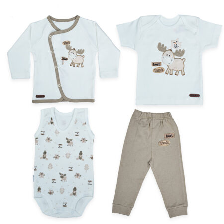 پک لباس اقتصادی کودک طرح گوزن کد 1001