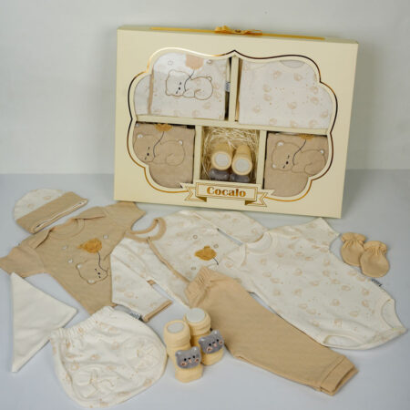 لباس نوزادی بیمارستانی 19 تیکه طرح خرس خوابیده