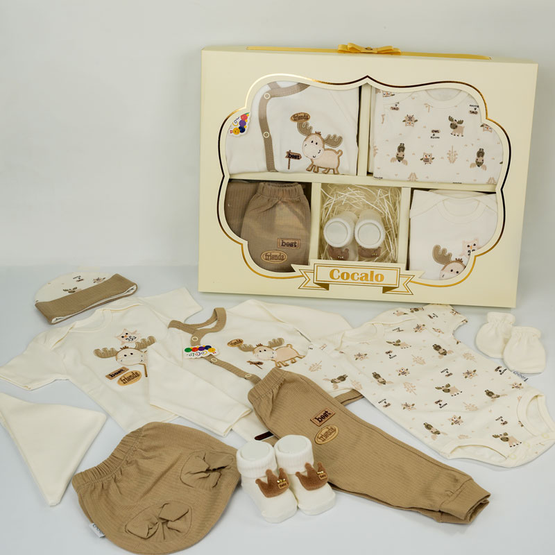 لباس نوزادی بیمارستانی 19 تیکه طرح گوزن