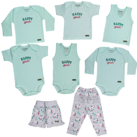 پک لباس اقتصادی کودک طرح happy gril کد 1004